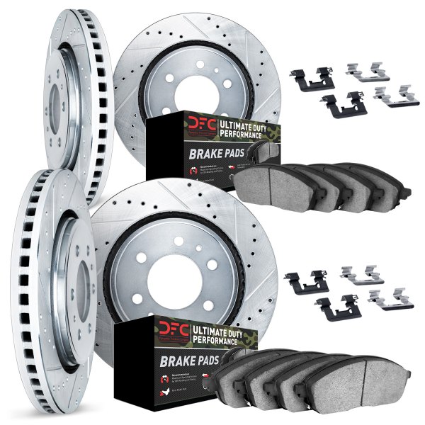 DFC® - Drilled and Slotted Front and Rear Brake Kit with Ultimate Duty Performance Brake Pads