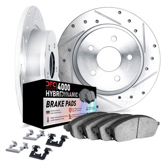 DFC® 7812-76125 - Drilled and Slotted Rear Brake Kit with 4000 HybriDynamic Brake Pads