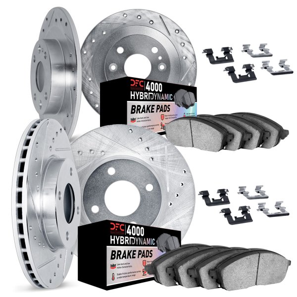 DFC® - Drilled and Slotted Front and Rear Brake Kit with 4000 HybriDynamic Brake Pads