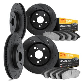 DFC® - Drilled and Slotted Front and Rear Brake Kit with Heavy Duty Brake Pads