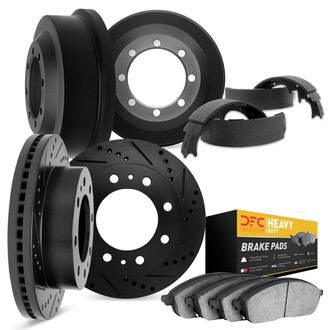 DFC® - Drilled and Slotted Front and Rear Brake Kit with Heavy Duty Brake Pads