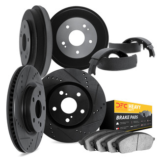 DFC® - Drilled and Slotted Front and Rear Brake Kit with Heavy Duty Brake Pads