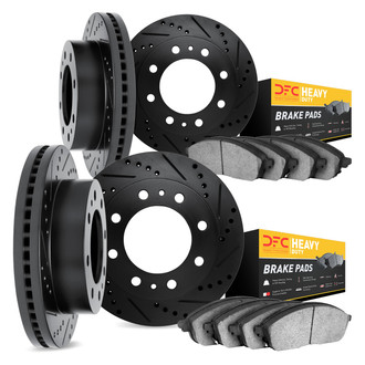 DFC® - Drilled and Slotted Front and Rear Brake Kit with Heavy Duty Brake Pads