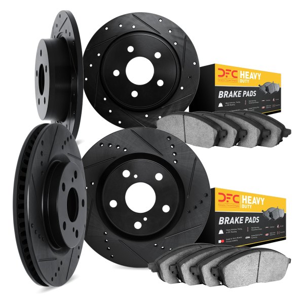 DFC® - Drilled and Slotted Front and Rear Brake Kit with Heavy Duty Brake Pads