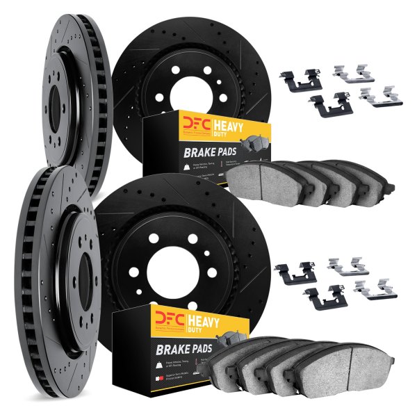 DFC® - Drilled and Slotted Front and Rear Brake Kit with Heavy Duty Brake Pads