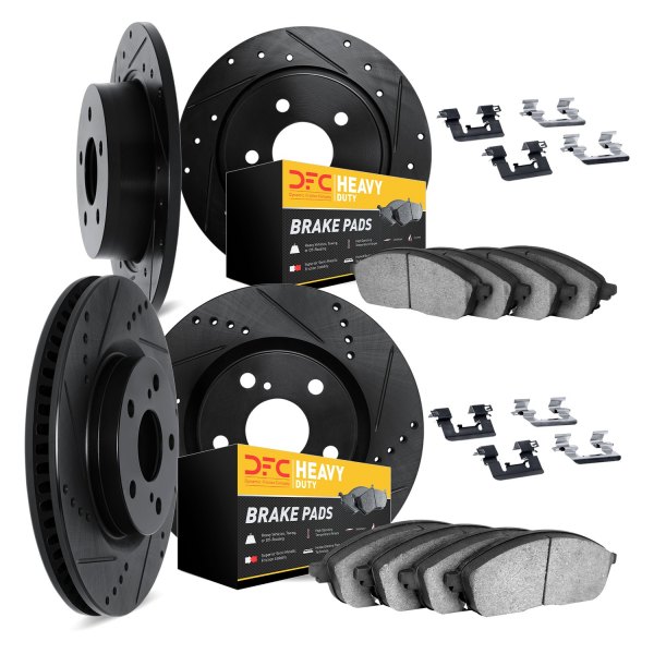 DFC® - Drilled and Slotted Front and Rear Brake Kit with Heavy Duty Brake Pads