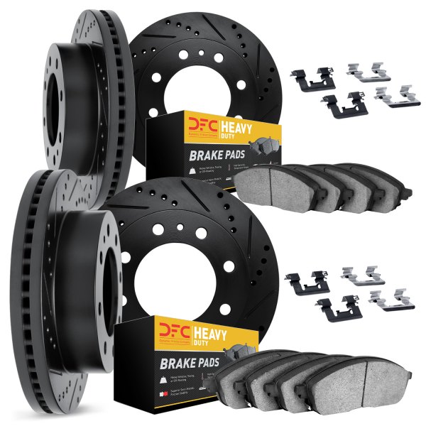 DFC® - Drilled and Slotted Front and Rear Brake Kit with Heavy Duty Brake Pads