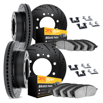DFC® - Drilled and Slotted Front and Rear Brake Kit with Heavy Duty Brake Pads