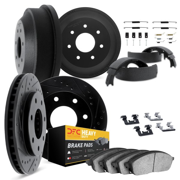 DFC® - Drilled and Slotted Front and Rear Brake Kit with Heavy Duty Brake Pads