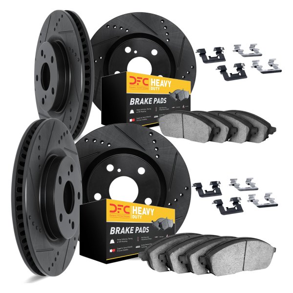 DFC® - Drilled and Slotted Front and Rear Brake Kit with Heavy Duty Brake Pads