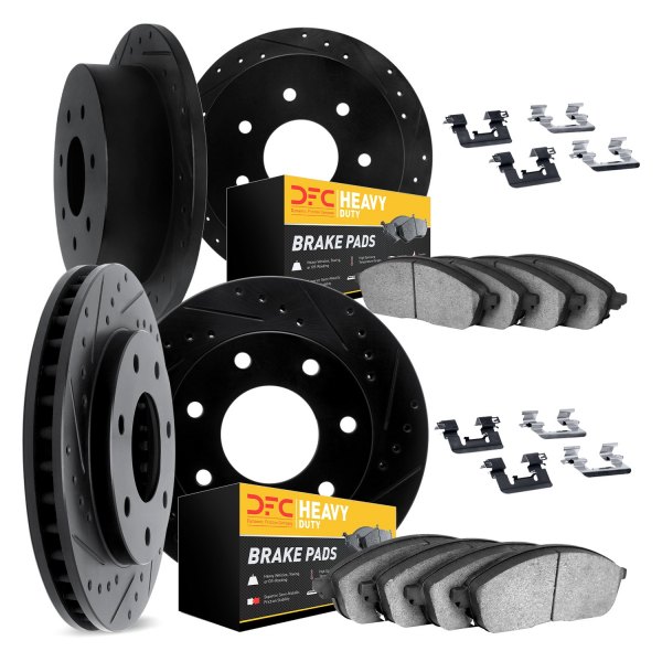 DFC® - Drilled and Slotted Front and Rear Brake Kit with Heavy Duty Brake Pads