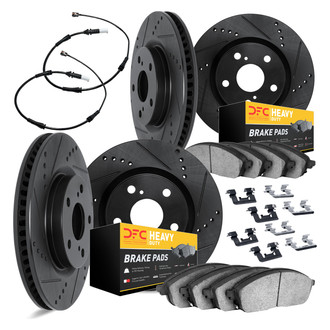 DFC® - Drilled and Slotted Front and Rear Brake Kit with Heavy Duty Brake Pads