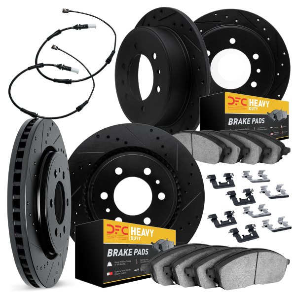 DFC® - Drilled and Slotted Front and Rear Brake Kit with Heavy Duty Brake Pads