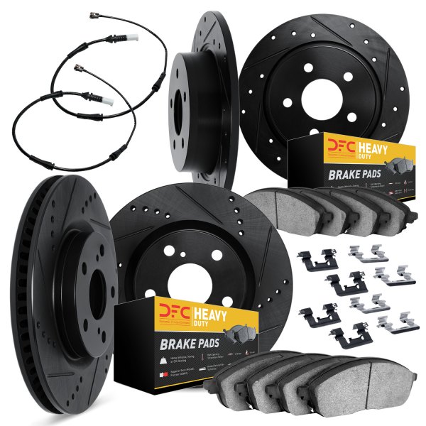 DFC® - Drilled and Slotted Front and Rear Brake Kit with Heavy Duty Brake Pads