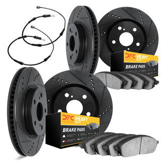DFC® - Drilled and Slotted Front and Rear Brake Kit with Heavy Duty Brake Pads