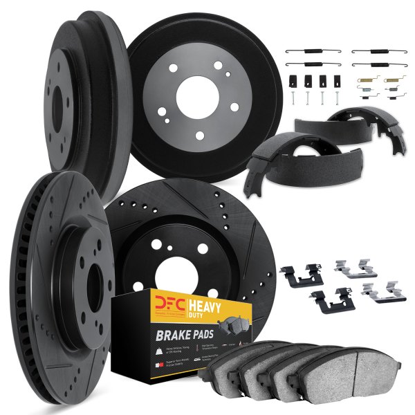 DFC® - Drilled and Slotted Front and Rear Brake Kit with Heavy Duty Brake Pads