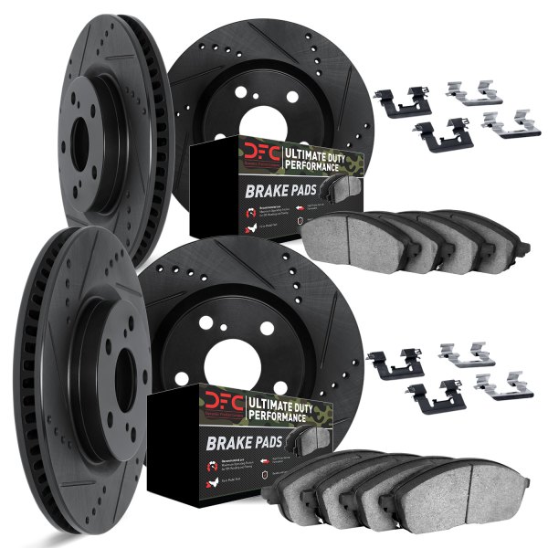 DFC® - Drilled and Slotted Front and Rear Brake Kit with Ultimate Duty Performance Brake Pads