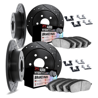DFC® - Drilled and Slotted Front and Rear Brake Kit with 4000 HybriDynamic Brake Pads