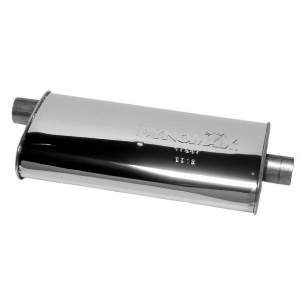 DynoMax® - Ultra Flo™ Polished Stainless Steel Passenger Side Oval Silver Exhaust Muffler