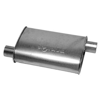 DynoMax® - Super Turbo™ Aluminized Steel Oval Gray Exhaust Muffler (3" Offset ID, 3" Offset OD, 14" Length)