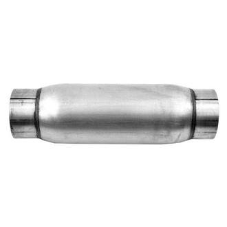 DynoMax® - Race™ Aluminized Steel Round Gray Exhaust Muffler (3.5" Center ID, 3.5" Center OD, 12" Length)