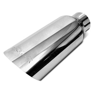 DynoMax® - Stainless Steel Round Non-Rolled Edge Clamp-On Single-Wall Polished Exhaust Tip (2.5" Inlet, 4" Outlet, 11" Length)