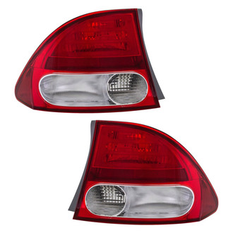 Eagle Eyes® - Driver and Passenger Side Outer Replacement Tail Light Lens and Housings (Standard Line)