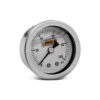 Earl's Performance® - 1.5" Oil Filled Oil Pressure Gauge, 100 PSI
