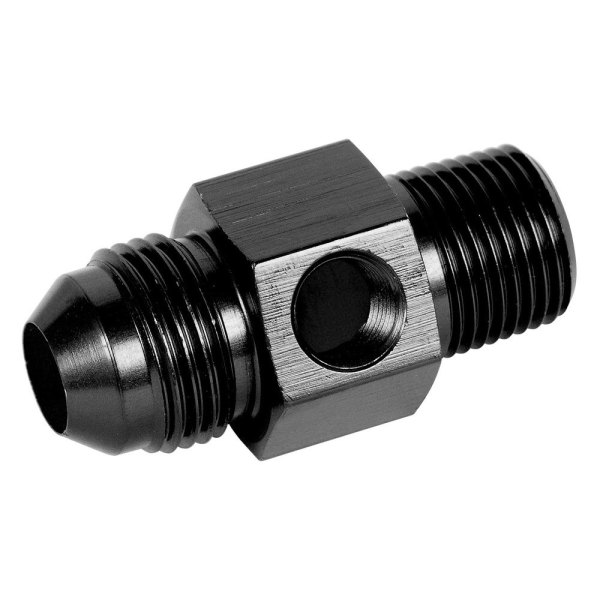 Earl's Performance® - Ano-Tuff™ 8 AN Male to 3/8" Male NPT with 1/8" NPT Hex Fuel Pressure Gauge Adapter