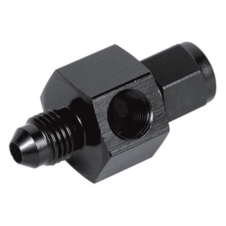 Earl's Performance® - Ano-Tuff™ 4 AN Male to 4 AN Female with 1/8" NPT Hex Fuel Pressure Gauge Adapter