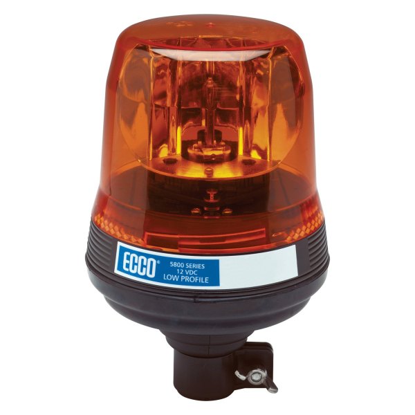 ECCO® - 8.3" 5800 Series DIN Pole Mount Low Profile Rotating Amber Beacon Light