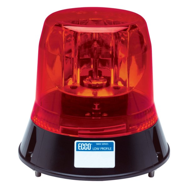 ECCO® - 5.7" 5800 Series 3-Bolt Mount Low Profile Rotating Red Beacon Light