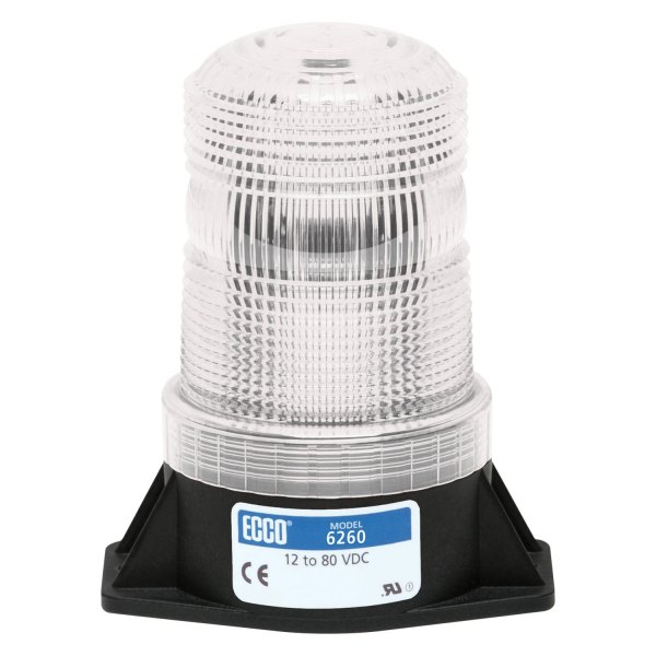 ECCO® - 4.9" 6262 Series 2-Bolt Mount Side Wire Exit Medium Profile White LED Beacon Light