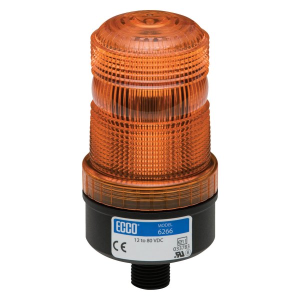 ECCO® - 5" 6262 Series Male Pipe Mount Medium Profile Amber LED Beacon Light