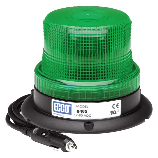 ECCO® - 4" 6465 Series Magnet Mount Low Profile Green LED Beacon Light