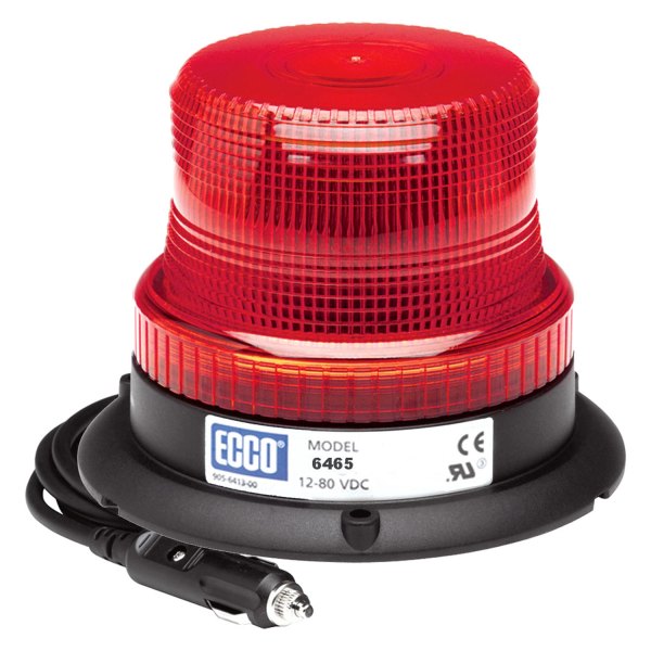 ECCO® - 4" 6465 Series Magnet Mount Low Profile Red LED Beacon Light