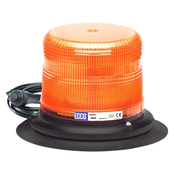 ECCO® - 5.6" 6550 Series Vacuum/Magnet Mount Low Profile Amber Beacon Light