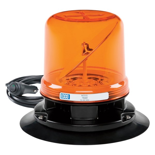 ECCO® - 7.2" 7660 RotoLED™ Series Vacuum/Magnet Mount Hybrid Amber LED Beacon Light