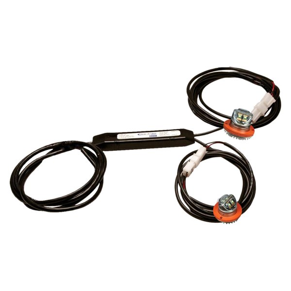 ECCO® - 6.5" 9021 Series Hide-A-LED™ Plug-In Mount Dual Head Amber LED Hideaway Strobe Light Kit