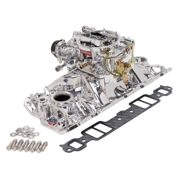 Edelbrock® - Performer™ EPS Single-Quad Satin Intake Manifold and Carburetor Kit
