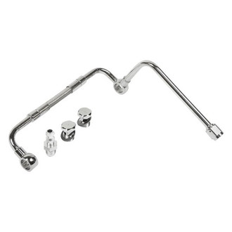 Edelbrock® - Chromed Steel Dual-Feed Fuel Line with 3/8" Barbed End Inlet