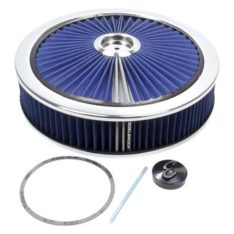 Edelbrock® - Pro-Flo® Round Blue Chrome Air Cleaner Assembly
