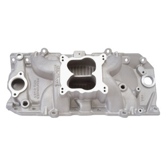 Edelbrock® - Performer® RPM Q-Jet 2-O Satin Dual Plane Intake Manifold