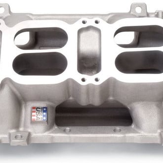 Edelbrock® - RPM Air Gap® Dual-Quad Satin Dual Plane Intake Manifold