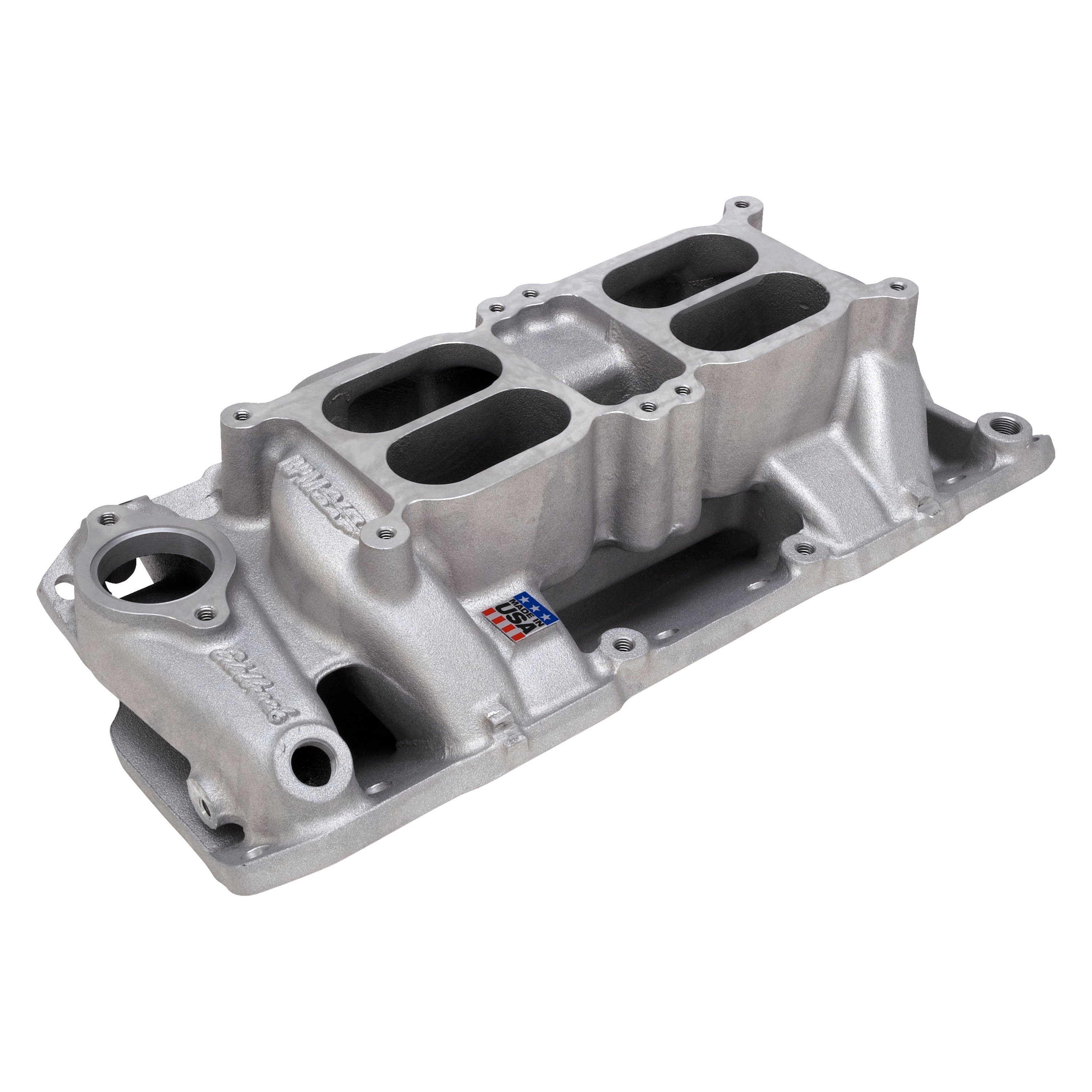 Edelbrock® 7525 RPM Air Gap® DualQuad Satin Dual Plane Intake Manifold