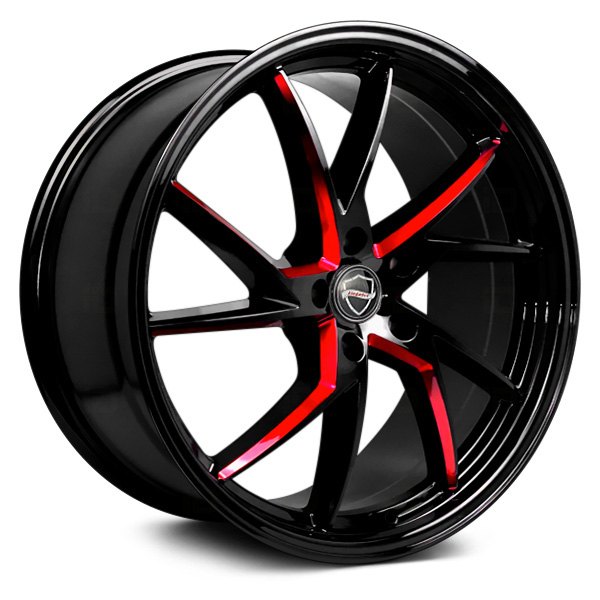 ELEGANCE® - SHARP Gloss Black with Candy Red Milled Accents and Gloss Black Lip