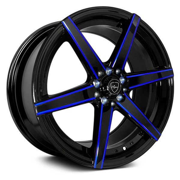 ELEGANT® - E002 Gloss Black with Candy Blue Milled Accents