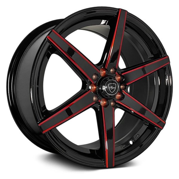 ELEGANT® - E002 Gloss Black with Candy Red Milled Accents
