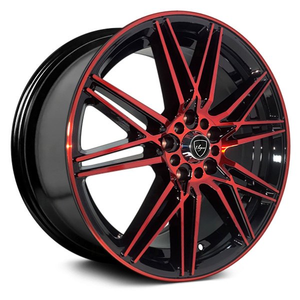 ELEGANT® E005 Wheels - Gloss Black with Candy Red Face Rims