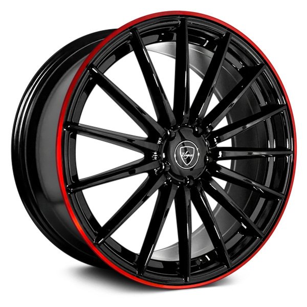 ELEGANT® - E007 Gloss Black with Candy Red Outline